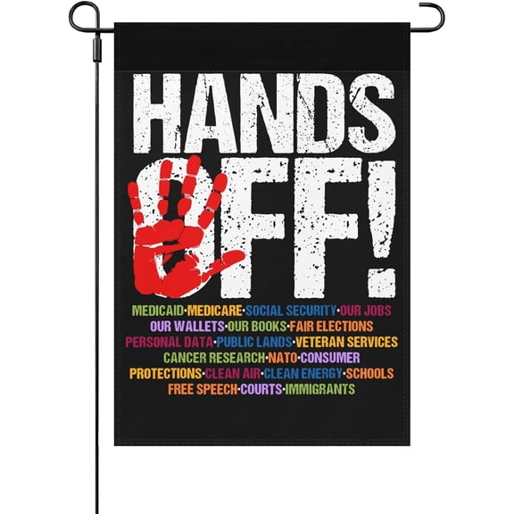 Hands Off Protest Social Security And Medicare Protest Yard Flag One Size, One SizePoolFlag