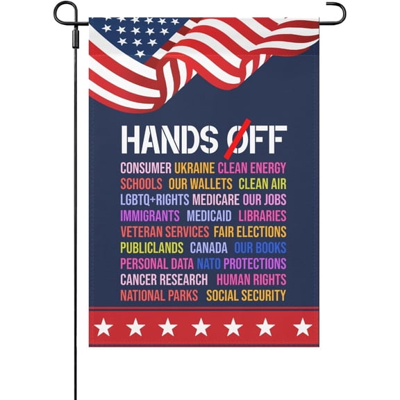 Hands Off Protest Social Security And Medicare Protest Yard Flags One SizeOne Size Double SidedFarmhouseFlag