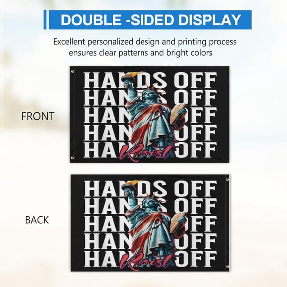 Hands Off Protest Social Security Medicare Flag for Outdoor Indoor Home Decor 3x5 Ft