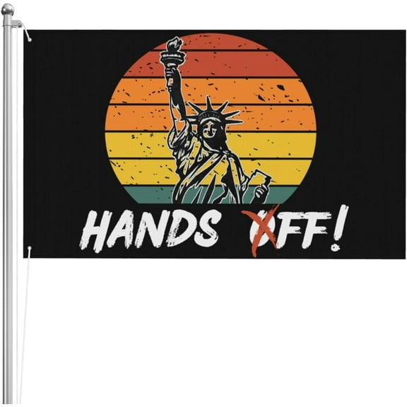 Hands-Off Protest Social Security And Medicare Protest Flag 3x5 Ft Hands-Off Protest Flags Double-Sided Flags High Definition Printing Weather Resistant Sports Festivals