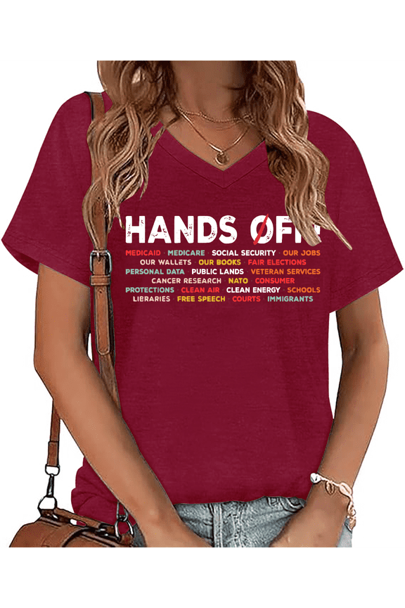 Hands Off Protest V-Neck Shirt Hands Off Protest Shirt