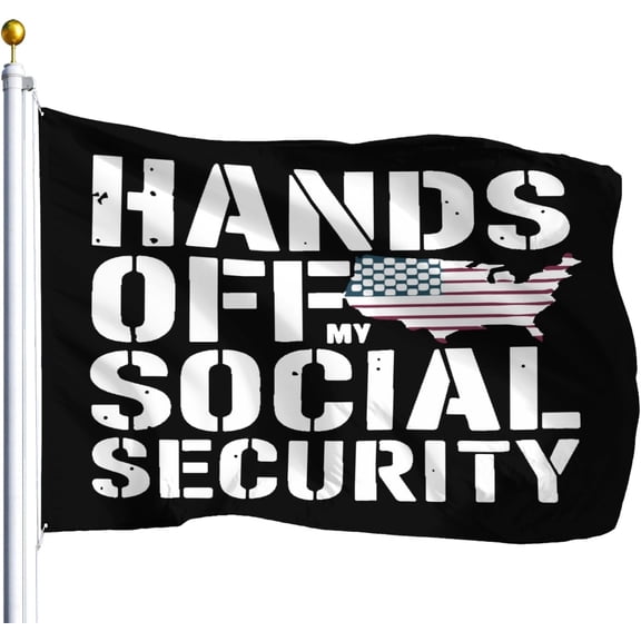 Hands Offs My Social Security Cowgir Flag For 3x5 Outdoor