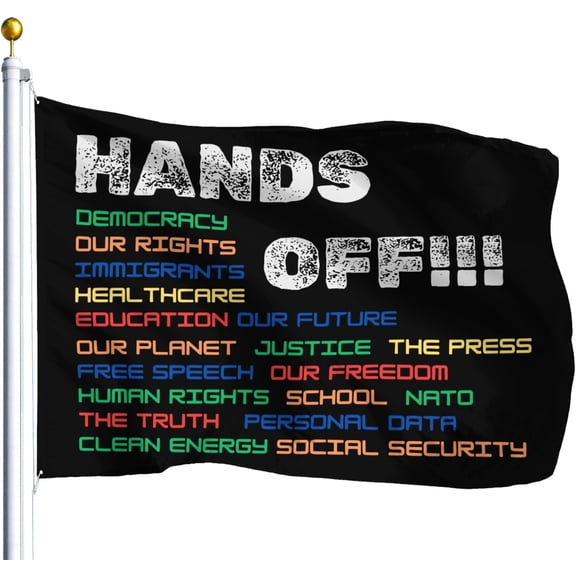 Hands Offs Protests Comfort Flag For Room