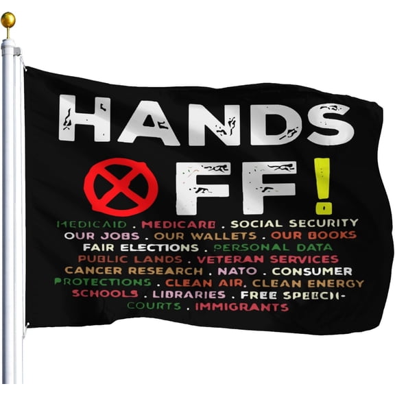 Hands Offs Protests Flag For College
