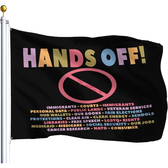 Hands Offs Protests Flags For Wall Hanging