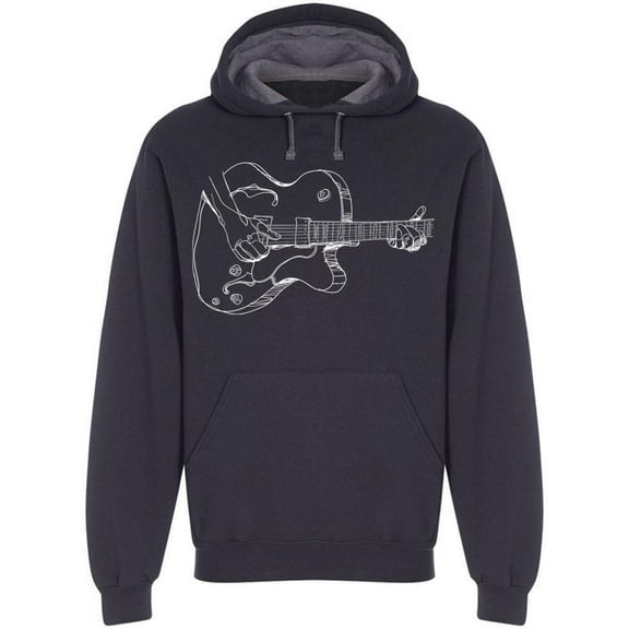Hands Playing Guitar. Sketch Hoodie Men -Image by Shutterstock, Male x-Large