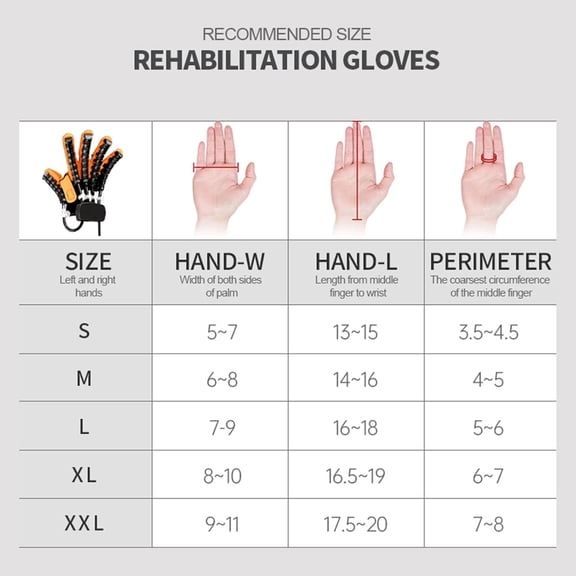 Both Hands Rehabilitation Robot Gloves - Electric Hand Function Recovery Equipment with Heat & Compression for Stroke Hemiplegia Finger Therapy (Left Hand, L)