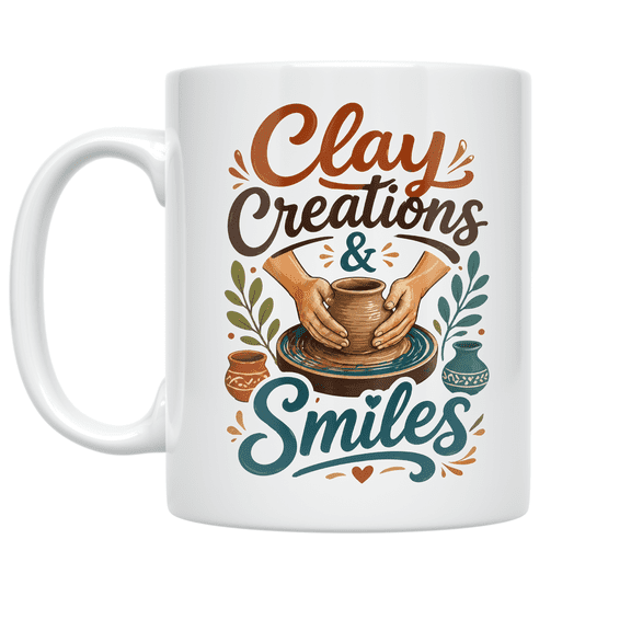 Hands Shaping Clay Pottery Art - Pottery Enthusiast - 11 oz Ceramic Coffee Mug