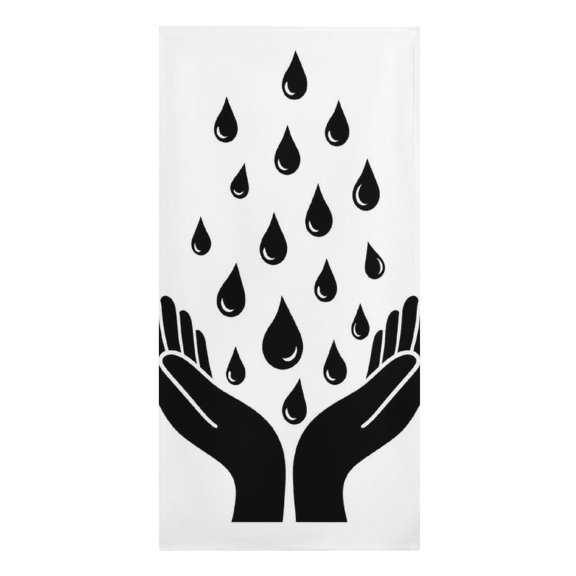 Hands Water Drops Silhouette Microfiber Beach Towel Absorbent Compact Towels for Swimming Pool Beach Travel Things for Vacation Essentials Adult Gift,61.430.3Inch
