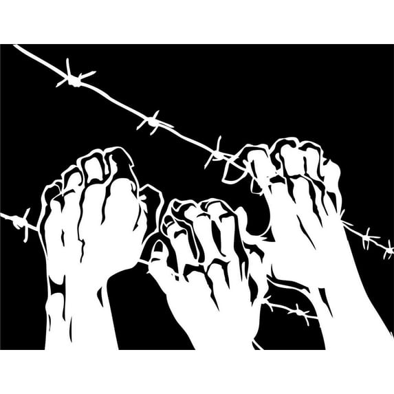 Hands With Wire Picture Art - Boys Bed Room - Peel & Stick Sticker - Vinyl Wa...