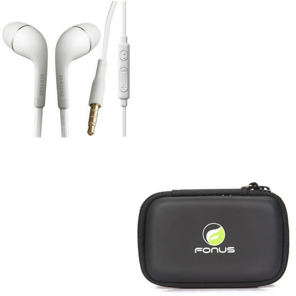 Hands-free Wired Earphones w Hard Cover Carry Case for OnePlus Nord N200 5G/N100/N10 5G Phone - Headphones Headset w Mic, Q6R for OnePlus Nord N200 5G/N100/N10 5G