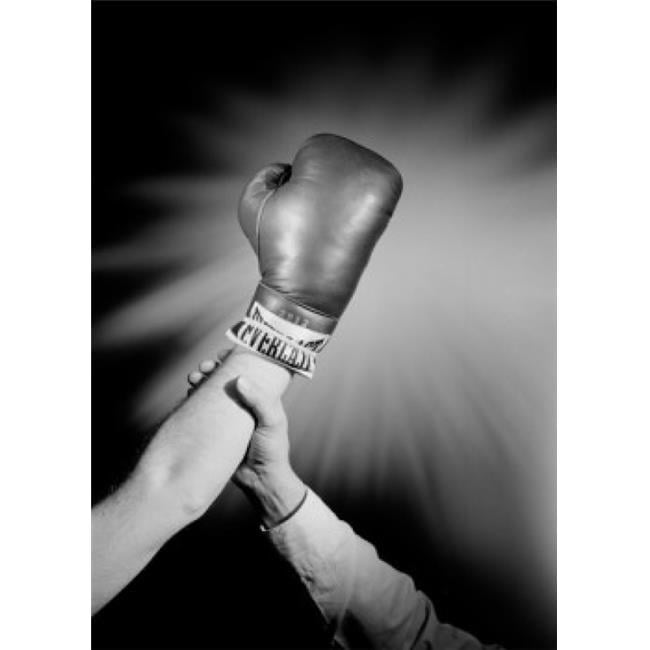 Hands of Referee & Winning Boxer Celebrating Victory Poster Print - 18 x 24 in.