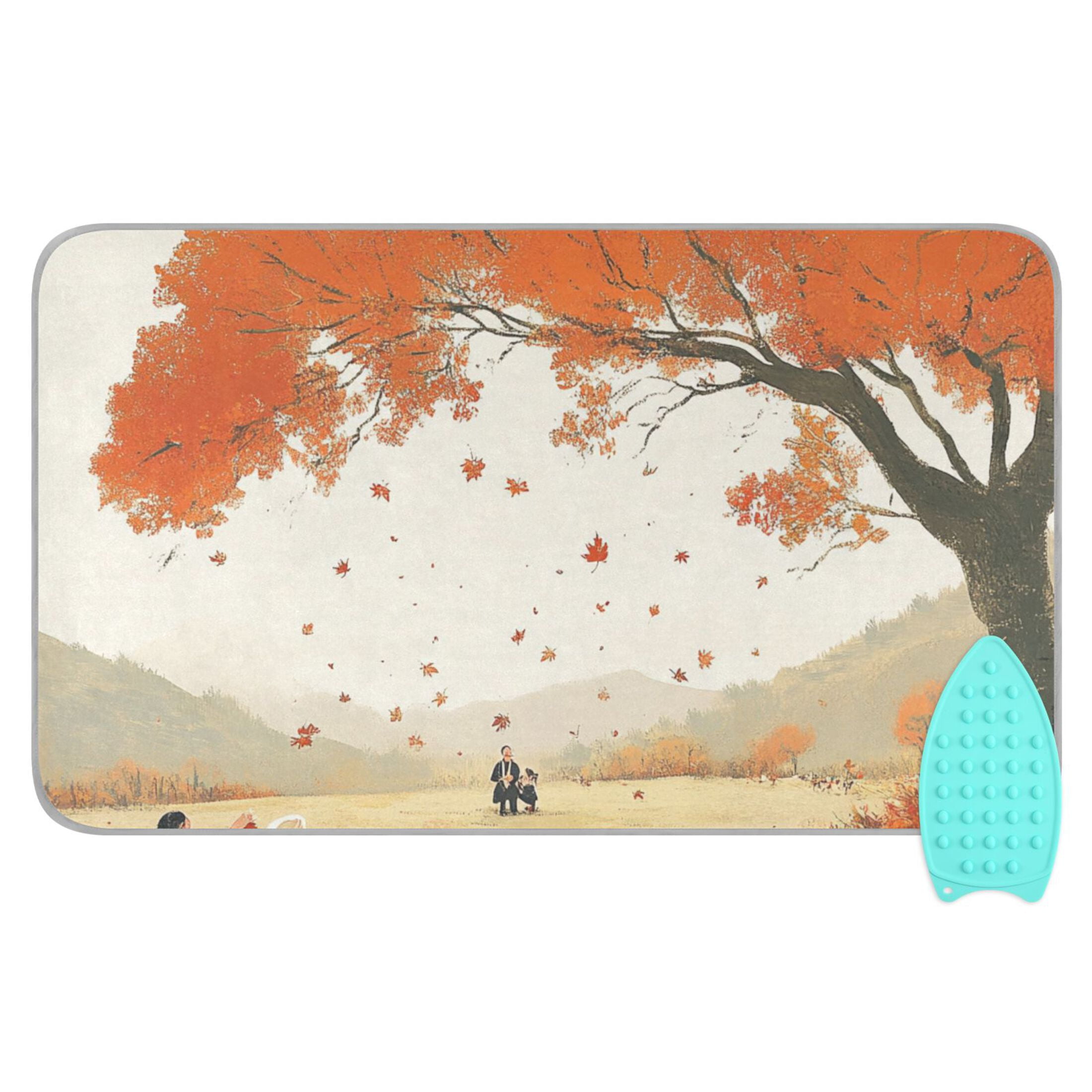 Hands under The Fall Trees Ironing Mat Blanket for Table Top Travel Portable Ironing Board Pad 47.2x27.6 Inch