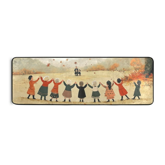 Hands under The Fall Trees Runner Rug for Hallways Kitchen Non Slip 2'x 6' Washable Hall Carpet for Bedroom Entryway Laundry Room