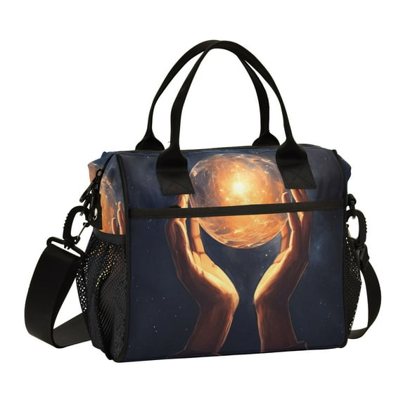 Hands with Moon Cooler Bag Lunch Bag Soft Cooler Cooling Tote Insulated Lunch Box for Adult Men Women