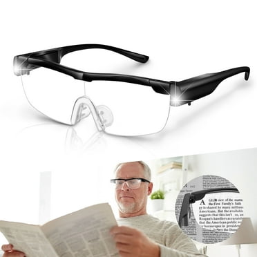 Handsfree 2.5X Magnifying Glass with 2 LED, DISEN Illuminated Lighted Eyeglasses Magnifier for Reading