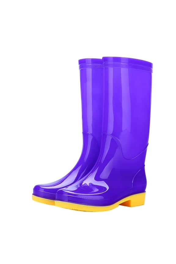 Adult High-Cut Waterproof Rain Boots – Slip-Resistant Fleece-Lined with Winter Outdoor Work & Daily Waterproof Footwear,Plus Size
