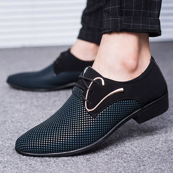 Handshe Autumn Men's Formal Casual Shoes – Pointed-Toe Business Leather Shoes with Slip-On Design for Office & Casual Wear,Plus Size