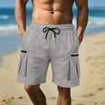 thumbnail image 1 of Handshe Men's Athletic Cargo SweatShorts, Elastic Drawstring Waist with Multi-Pockets, Knee-Length Sports & Workwear Shorts, 1 of 7