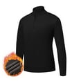 thumbnail image 1 of Handshe Men's Autumn Winter Casual Stand Collar Half-Zip Stretch Fleece-Lined Sweater, Long Sleeve Fashionable Thermal Top for Outdoor Hiking Camping,Plus Size, 1 of 8
