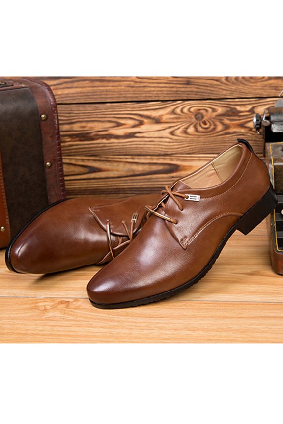Men's Business Casual Shoes – Breathable Soft-Soled Soft Lace-Up Formal Office Dress Shoes for Men Footwear,Plus Size