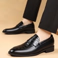 thumbnail image 1 of Handshe Men's Business Dress Leather Shoes – Fashion Casual Slip-On with Soft Sole & Summer Design for Office & Formal Occasions,Plus Size, 1 of 9