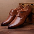 thumbnail image 1 of Handshe Men's Business Formal Pointed Toe Leather Shoes – Soft Slip-On Design for Easy Wear with Leather & Cushioned Insole for Stylish Office & Casual Occasions,Plus Size, 1 of 8