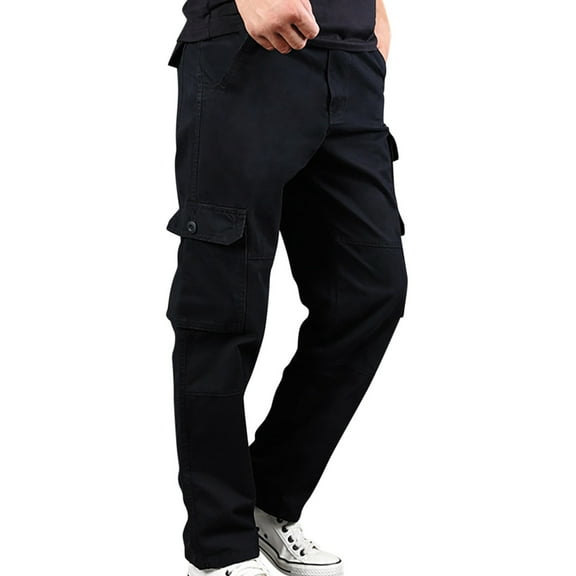 Handshe Men's Cargo Pants Stylish Elastic Waist with Multiple Pockets Casual Workwear