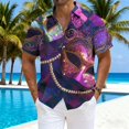 thumbnail image 1 of Handshe Men's Carnival Print Shirt, Button-Up with Point Collar, Casual Wear for Party and Daily Use, 1 of 9