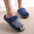 thumbnail image 1 of Handshe Men's Cartoon Cat Indoor Slippers – Warm Non-Slip Winter House Shoes with Cozy Non-Skid Fuzzy Lined Home Footwear,Plus Size, 1 of 7