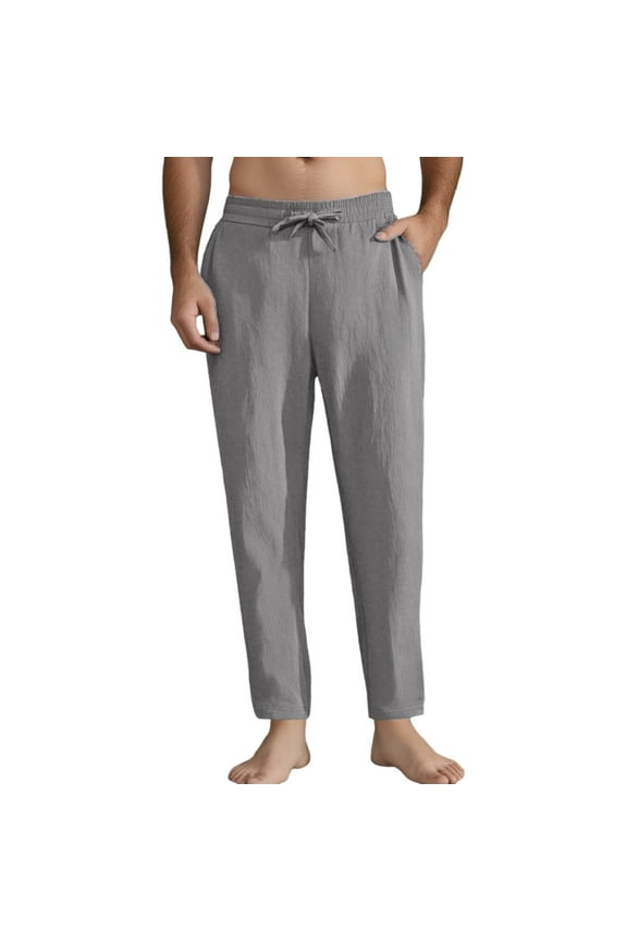 Men's Casual Beach Relaxed Pants with Drawstring Outdoor Straight-Line Comfortable Design,Plus Size