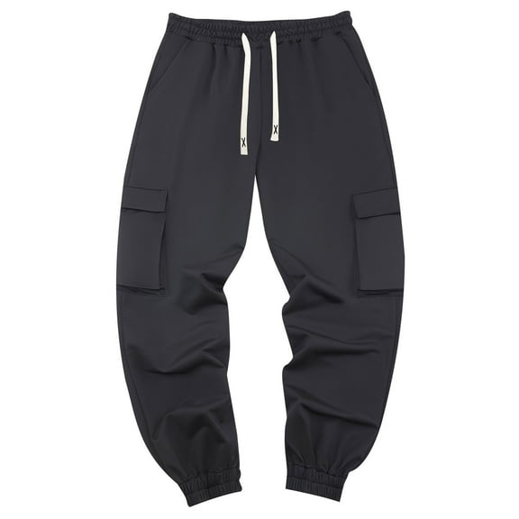 Handshe Men's Casual Cargo Sweatpants Stylish Elastic Waist with Multiple Pockets Sporty Utility Outdoor Work Pants