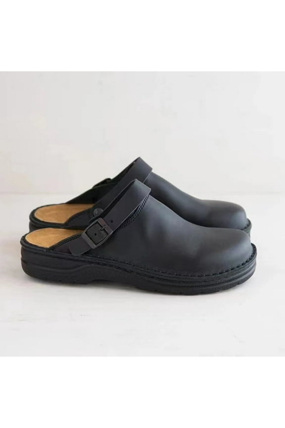 Men's Casual Closed-Toe Beach Sandals – Stylish Buckle Design with Breathable Flat Sole for Spring-Summer Style, Fashionable Outdoor & Leisure Footwear for Men,Plus Size