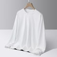 thumbnail image 1 of Handshe Men's Casual Crew Neck Long Sleeve Shirt, Stylish Solid Color, Versatile for Outfits and Outdoor Adventures,Plus Size, 1 of 3