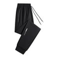 thumbnail image 1 of Handshe Men's Casual Cuffed Ankle Pants with Pockets Elastic Waist with Drawstring Solid Color Versatile Design,Plus Size, 1 of 6