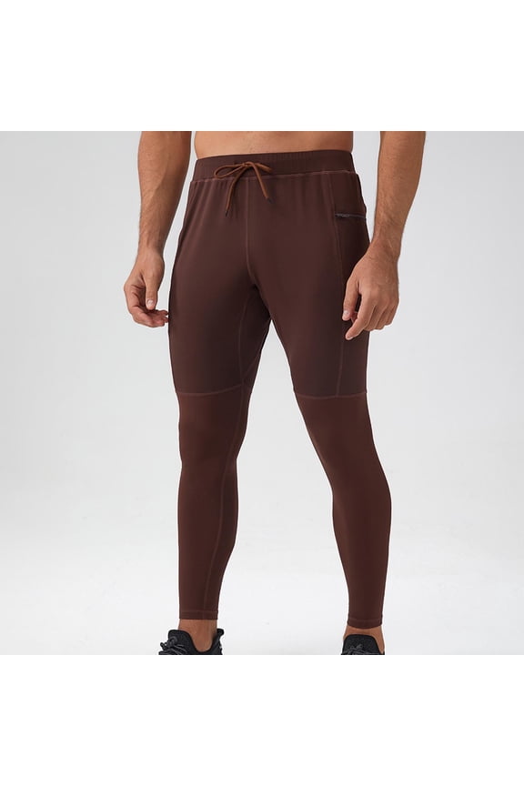 Men's Casual Cuffed Pants with Elastic Waist Drawstring and Pockets - Comfortable, Stretchy, Sporty Everyday Wear,Plus Size