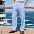 thumbnail image 1 of Handshe Men's Casual Elastic Waist Drawstring Beach Wide-Leg Breathable Pants with Pockets,Plus Size, 1 of 9