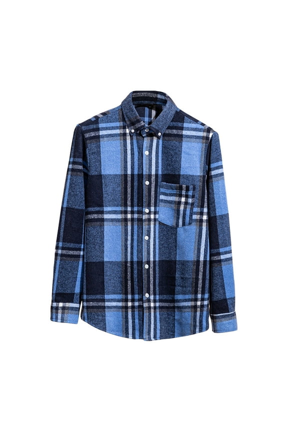 Men's Casual Fashion Stripe Long Sleeve Shirts, Button-Down Collar Casual Tops with Chest Pocket, Stylish Button-Up Shirts for Business Casual and Daily Wear,Plus Size
