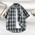 thumbnail image 1 of Handshe Men's Casual Fashion Striped Short Sleeve Turn-down Collar Shirt/Blouse - Summer Style, 1 of 4