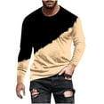 thumbnail image 1 of Handshe Men's Casual Long Sleeve Round Neck Shirt, Stylish Casual Top for Everyday Wear, Outing and Leisure Activities,Plus Size, 1 of 4