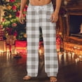 thumbnail image 1 of Handshe Men's Casual Lounge Pants with Elastic Waist & Plaid Print Pockets, Lightweight Comfortable Home Wear for Relaxation and Daily Use, 1 of 4