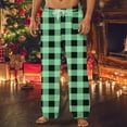 thumbnail image 1 of Handshe Men's Casual Lounge Pants with Elastic Waist & Plaid Print Pockets, Lightweight Comfortable Home Wear for Relaxation and Daily Use, 1 of 4