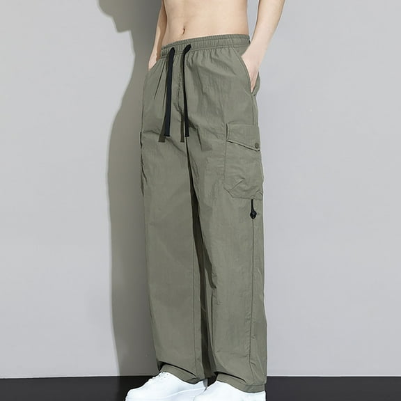 Handshe Men's Casual Pants Lightweight Breathable for Daily Outdoor Beach Comfortable Long Trousers