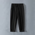 thumbnail image 1 of Handshe Men's Casual Pants with Drawstring Pockets Elastic Waist Solid Color Relaxed Fit, 1 of 4