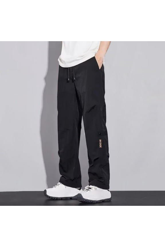 Men's Casual Pants with Elastic Drawstring Waistband Breathable Comfort Fit for Outdoor Relaxation,Plus Size