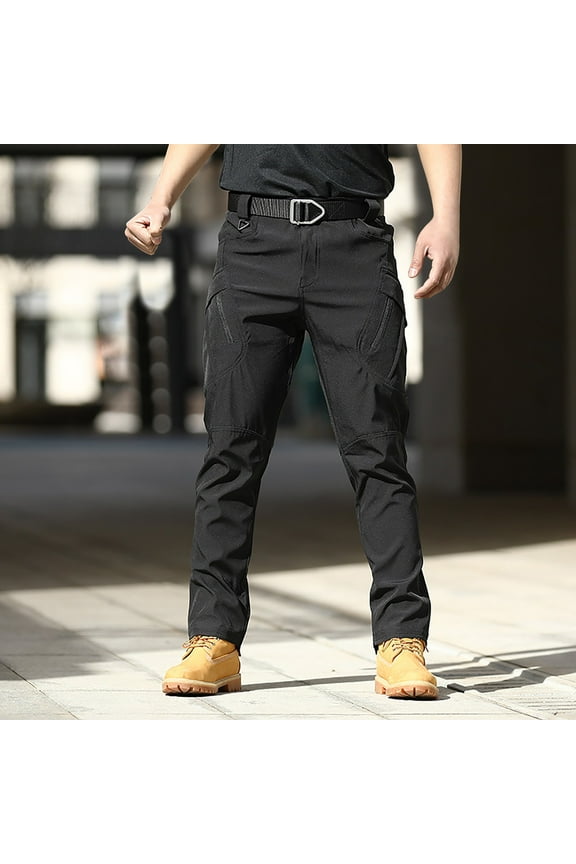 Men's Casual Pants with Multiple Pockets, Loose Fit Outdoor Everyday Comfortable