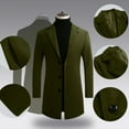 thumbnail image 1 of Handshe Men's Casual Solid Color Overcoat, Single Breasted Long Sleeve Coat with Pockets, Trench Coat for Daily Wear and Outdoor Activities,Plus Size, 1 of 8