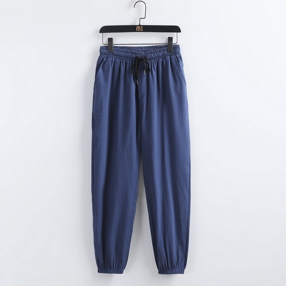 Handshe Men's Casual Sport Pants with Drawstring Cuff and Pockets Comfortable Loose Fit for Outdoor Activities,Plus Size