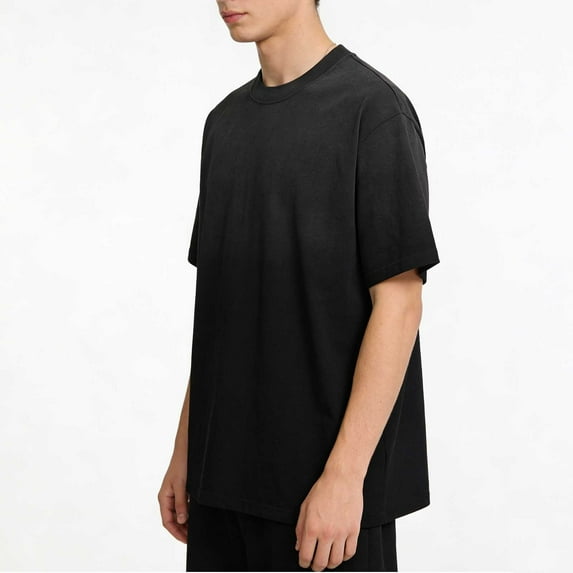 Handshe Men's Casual T-Shirt with Relaxed Fit, Distressed Wash, Gradient Design for Daily Wear and Casual Outings
