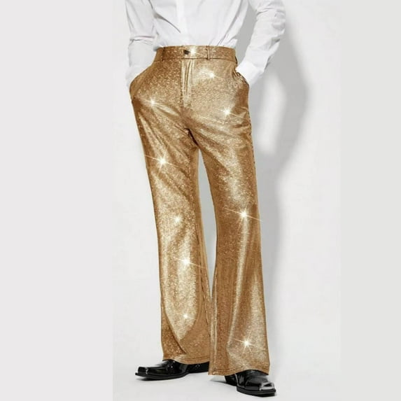 Handshe Men's Casual Wide-Leg Pants with Solid Mid-Rise Design for Stage-Ready Formal Performance Trousers